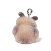 Animal Theme Flocky Opaque Resin Pendants RESI-H042-01P-13-3