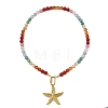 Ocean 304 Stainless Steel Starfish Pendant Necklaces NJEW-JN06441-3