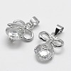 Brass Cubic Zirconia Charms ZIRC-P045-02-1