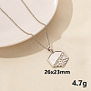 304 Stainless Steel Hexagon Pendant Necklaces SS2971-7-1
