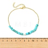 Natural Dyed Freshwater Shell Nuggets Beaded 304 Stainless Steel Cable Chain Anklets for Women AJEW-AN00827-02-4