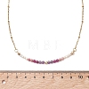 3.5MM Faceted Round Natural Amethyst & Rhodonite & Ruby and Potato Pearl Beaded Necklaces NJEW-JN05976-02-4