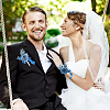 2Pcs 2 Style Silk Cloth & Plastic Imitation Flower Corsage Boutonniere & Wrist Corsage JEWB-CP0001-27A-4