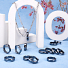 15Pcs 15 Styles Synthetic Hematite Plain Band Finger Rings RJEW-BY0001-01-15