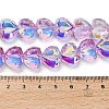 Electroplate Transparent Glass Beads Strands EGLA-B012-AB06-4