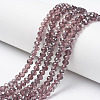 Electroplate Transparent Glass Beads Strands EGLA-A034-T4mm-E05-1