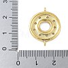 Rack Plating Brass Clear Cubic Zirconia Donut Connector Charms KK-A234-030G-02-4