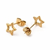 304 Stainless Steel Hollow Out Star Stud Earrings for Women EJEW-C004-05G-2