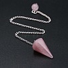 Natural Gemstone Dowsing Pendulum Hexagonal Cone Big Pendants & Mushromm Massage Stone Sets WG51030-01-3