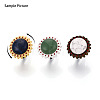 Adjustable Alloy & Iron & Rhinestone Bezel Cup Ring Base with Rotatable Tray MAK-T012-15G-5
