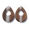 Opaque Resin & Walnut Wood Pendants RESI-T035-34-2