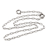 4MM 201 Stainless Steel Paperclip Chain Necklaces for Unisex NJEW-K302-24P-4