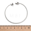 Clear Cubic Zirconia Open Cuff Bangle BJEW-G737-01P-03-5