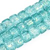 Handmade Foil Glass Beads Strands FOIL-Q002-04E-1