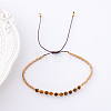 2mm Faceted Natural Tiger Eye Beaded Braided Adjustable Bracelets for Women PF2854-10-1