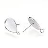 Non-Tarnish 304 Stainless Steel Stud Earring Settings MAK-R012-05-1