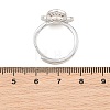 Brass Micro Pave Cubic Zirconia Adjustable Ring Components KK-CBAC351-02P-3