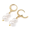 Shell Pearl Leverback Dangle Earrings EJEW-JE07290-5