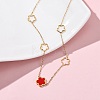 Ion Plating(IP) 304 Stainless Steel & Plastic Flower Pendant Necklaces for Women NJEW-P320-02G-01-2