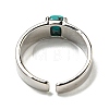 Natural Turquoise Adjustable Rings RJEW-K269-12P-09-3