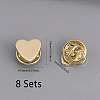 8 Sets Brass Heart Lapel Pin Brooch JEWB-CA0001-34-2
