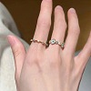Alloy Enamel with Rhinestone Cuff Open Rings for Women FS-WGC14BE-01-3