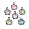 UV Plating Alloy Glass Pendants FIND-K032-28P-1