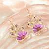 Alloy & Dried Flower Dangle Earrings AL-Z001-06G-3