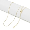 Brass Square Snake Chain Necklaces NJEW-U008-09G-1