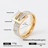 304 Stainless Steel Rhinestone Finger Rings for Couple FG1274-13-1