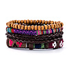 Cowhide & Imitation Leather Cord Knitted Multi-strand Bracelets WG31D03-25-1