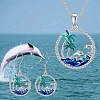 Alloy Pendant Necklaces & Stud Dangle Earrings Sets FS-WG60DFE-06-1
