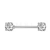 304 Stainless Steel Micro Pave Cubic Zirconia Nipple Rings WG2793F-01-1