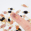 120Pcs 4 Styles Natural Mixed Gemstone Connector Charms FIND-DC0002-76-3