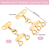 2Pcs 2 Styles Stainless Steel Necklace Layering Clasps FIND-BBC0005-10G-2