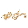 Brass Micro Pave Clear Cubic Zirconia Fold Over Clasps KK-F860-50G-2