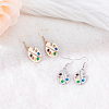 2 Pair 2 Color Colorful Enamel Palette Dangle Earrings EJEW-AN0002-73-7