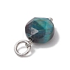 Dyed Natural Tiger Eye Faceted Hexagonal Cut Pendants PALLOY-JF04800-01-5