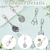 6Pcs 3 Styles Stainless Steel Braided Chain Macrame Pouch Empty Stone Holder Pendant Decorations HJEW-SC0003-05-6