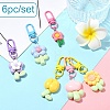 6Pcs Flower Resin Pendant Decorations HJEW-YW00056-2
