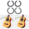 4Pcs 2 Colors Waterproof PVC Flower Pattern Classical Guitar Sound Hole Ring Mouth Wheel Sticker DIY-FH0003-07-2