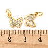 Rack Plating Brass Micro Pave Clear Cubic Zirconia Pendants KK-B093-13B-G-3