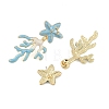 Coral with Starfish Enamel Stud Earrings EJEW-M005-05A-01-2