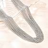 304 Stainless Steel Multi-strand Necklaces for Women NJEW-D326-01P-1