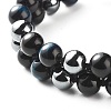 Stone Multi-strand Braided Bead Bracelet for Men Women BJEW-JB06916-5