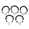 5Pcs Star 304 Stainless Steel Charms Bracelets BJEW-JB12401-2