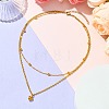 Double Layers Alloy Heart Pendant Necklaces NJEW-JN04925-2