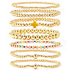7Pcs Brass Round Beaded Bracelets for Women SB9067-9-1