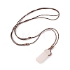 Natural Rose Quartz Nugget Pendant Necklace with Waxed Cord for Women NJEW-F306-01G-2
