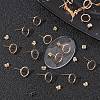 20Pcs Brass Circle Stud Earrings with Ear Nut for Women EJEW-BBC0001-09-5